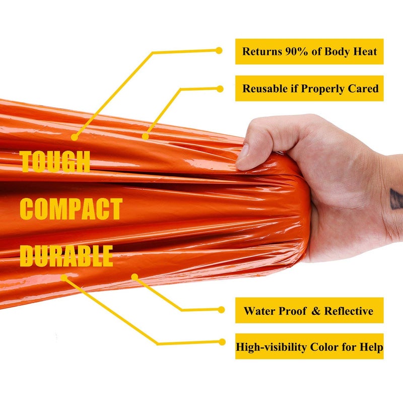 Mezonn Emergency Sleeping Bag Survival Bivy Sack Use as Emergency Blanket Lightweight Survival Gear for Outdoor Hiking Camping Keep Warm After Earthquakes, Hurricanes and Other disasters - Image 2